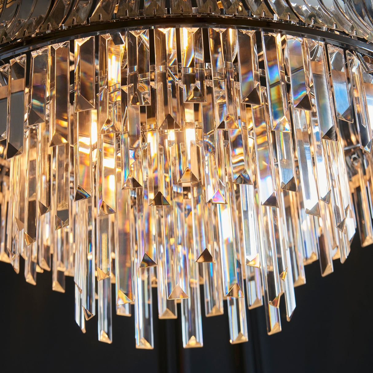 Amos Concave 9 Light Crystal Chandelier – from Amos Lighting + Home