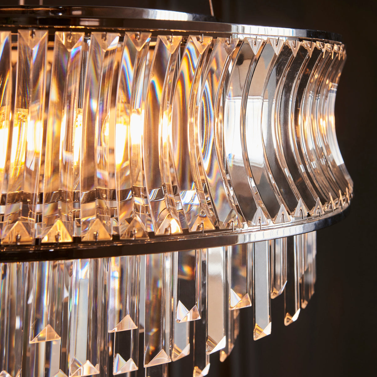 Amos Concave 9 Light Crystal Chandelier – from Amos Lighting + Home