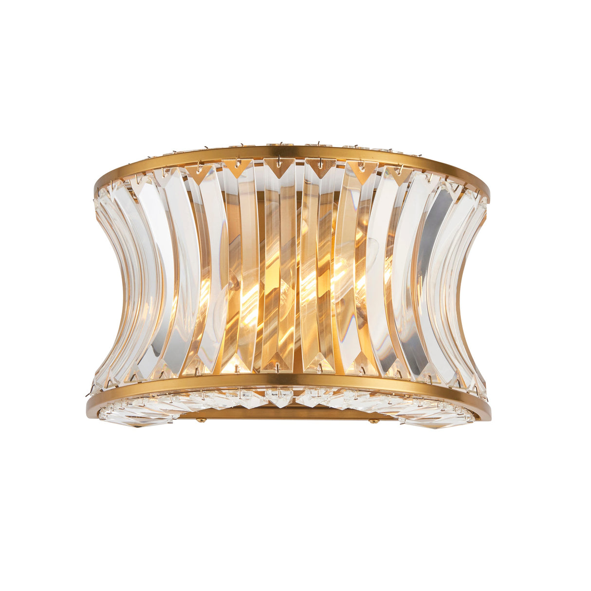 Amos Concave Crystal Wall Light Warm Brass – from Amos Lighting + Home