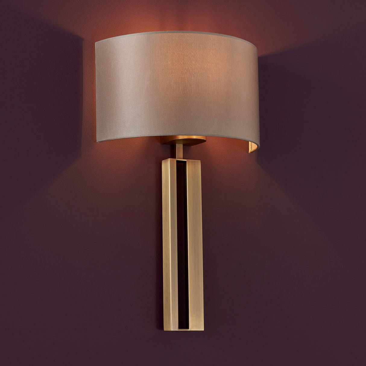 Amos Cotehele Wall Light Antique Brass & Mink – from Amos Lighting + Home