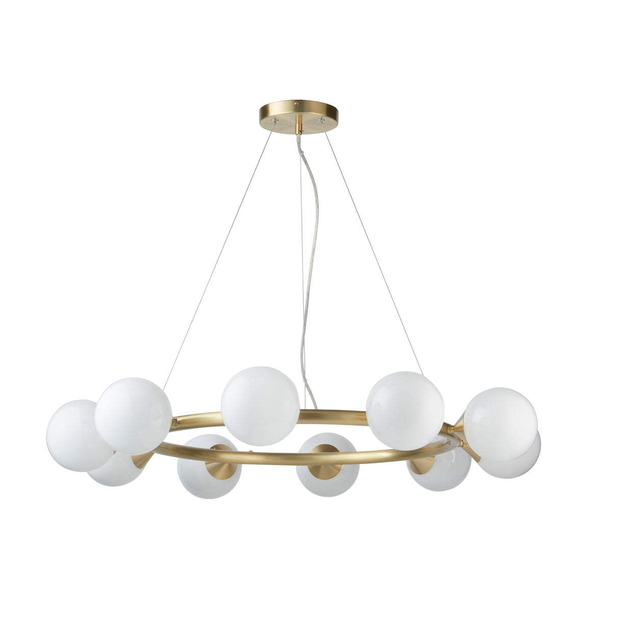 Amos Crib 10 Light Circular Chandelier Brushed Brass – from Amos Lighting + Home