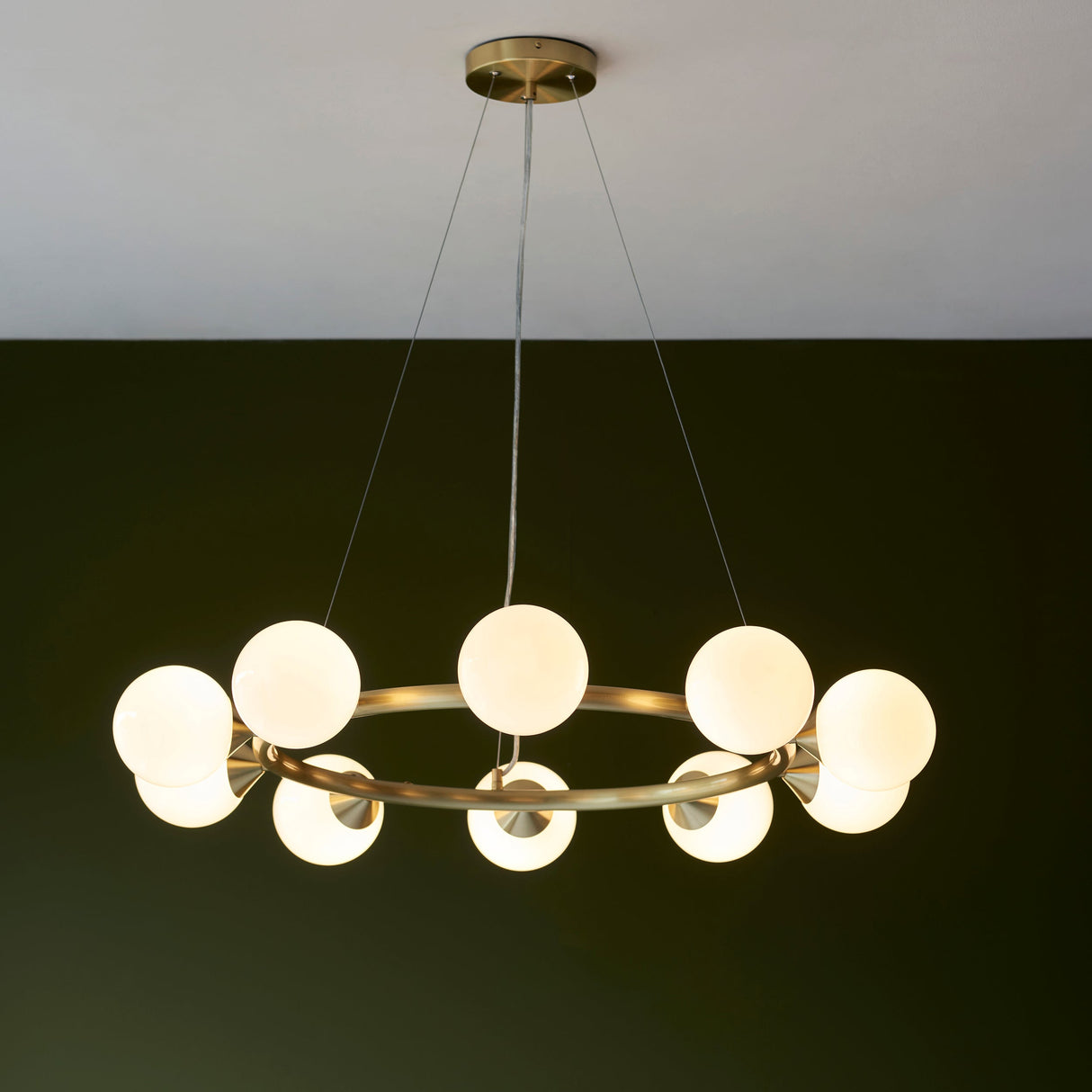 Amos Crib 10 Light Circular Chandelier Brushed Brass – from Amos Lighting + Home
