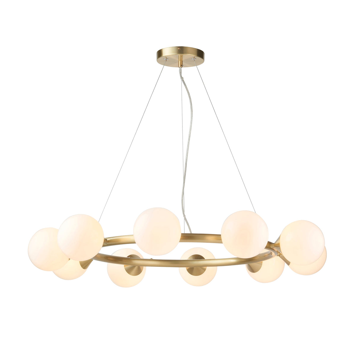 Amos Crib 10 Light Circular Chandelier Brushed Brass – from Amos Lighting + Home
