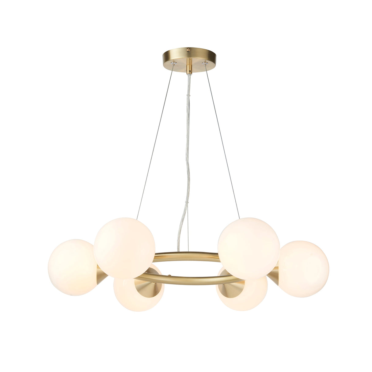 Amos Crib 6 Light Circular Chandelier Brushed Brass – from Amos Lighting + Home