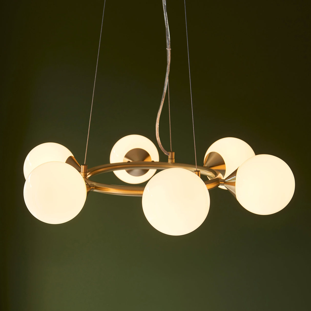 Amos Crib 6 Light Circular Chandelier Brushed Brass – from Amos Lighting + Home
