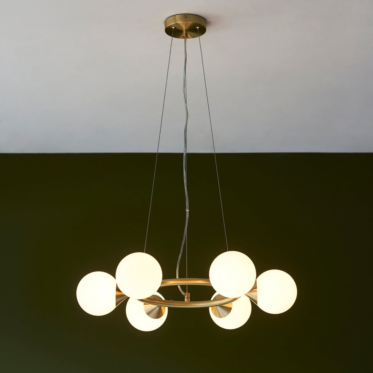 Amos Crib 6 Light Circular Chandelier Brushed Brass – from Amos Lighting + Home