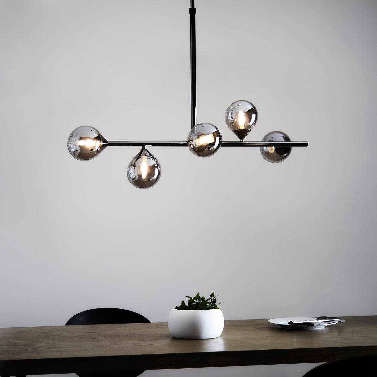 Amos Crib Pendant Bar Black Chrome – from Amos Lighting + Home