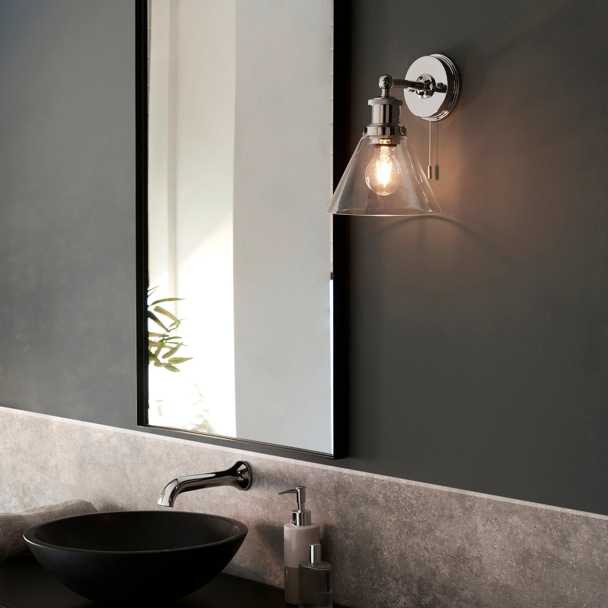Amos Diaphanous Bathroom Wall Light Chrome – from Amos Lighting + Home