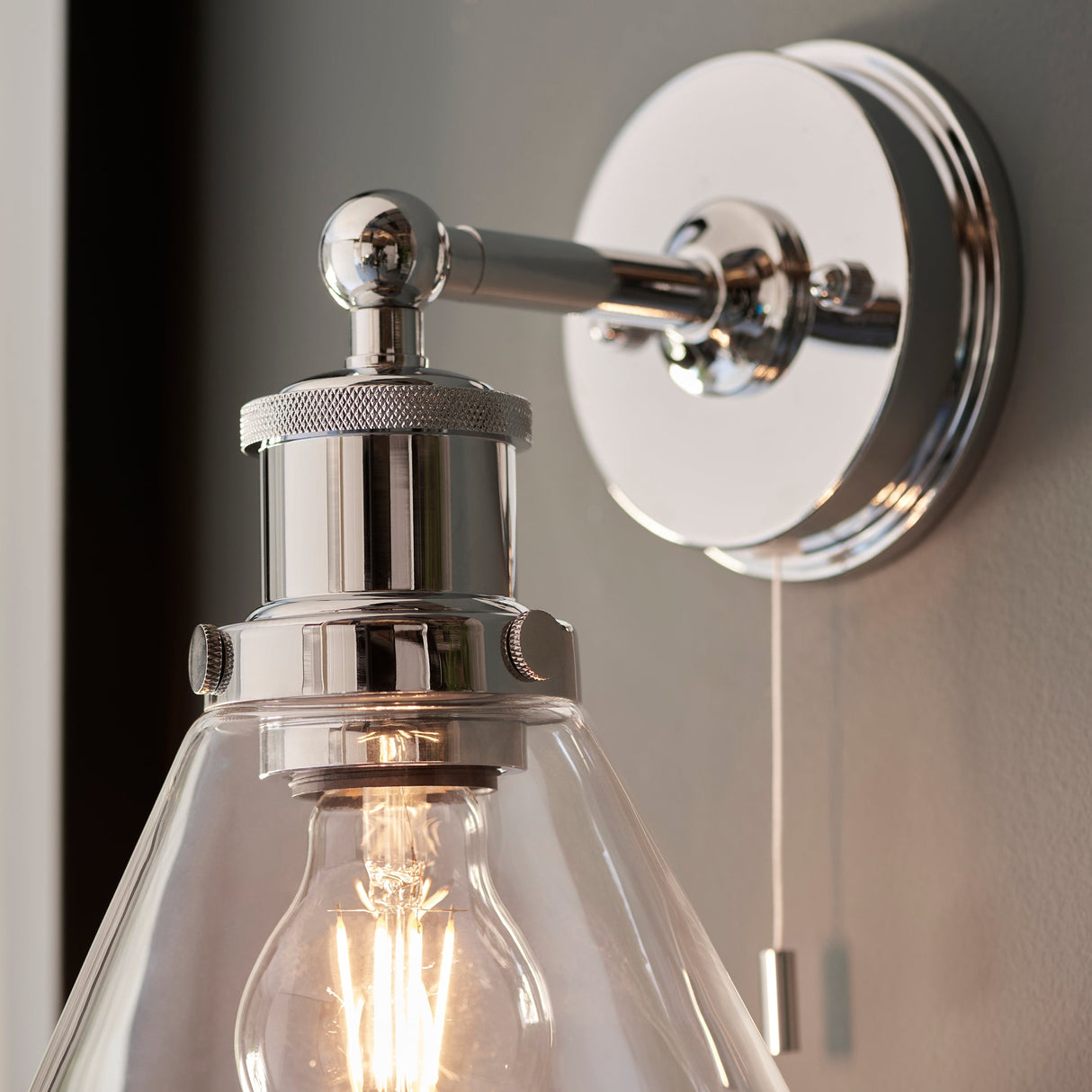 Amos Diaphanous Bathroom Wall Light Chrome – from Amos Lighting + Home
