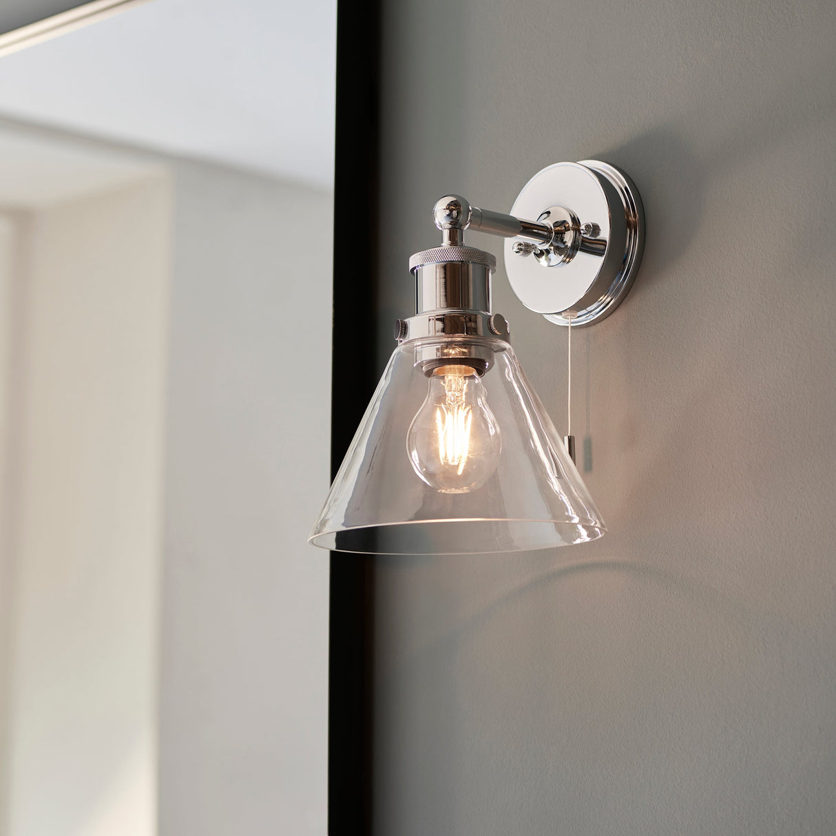 Amos Diaphanous Bathroom Wall Light Chrome – from Amos Lighting + Home