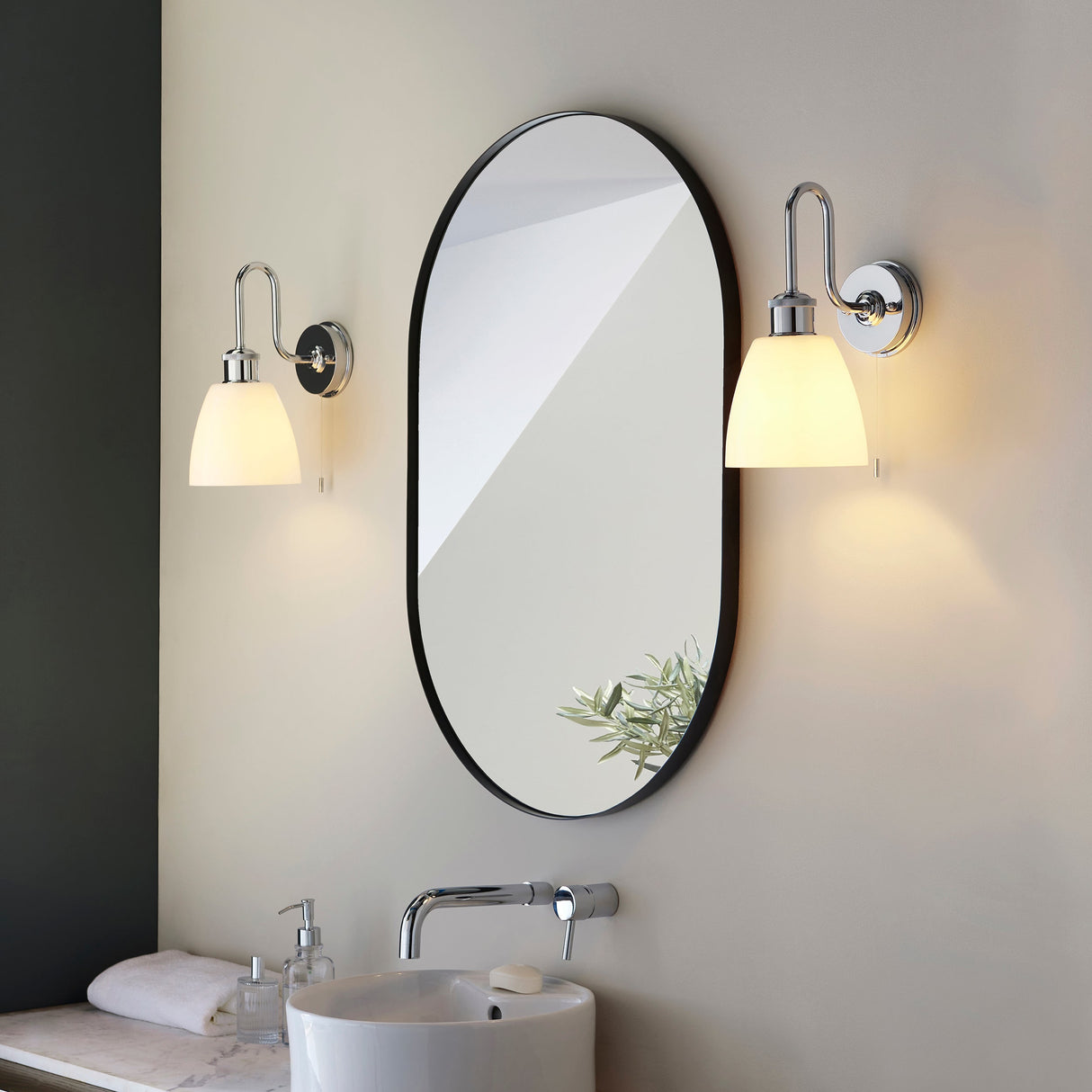 Amos Dittisham Bathroom Wall Light Chrome – from Amos Lighting + Home