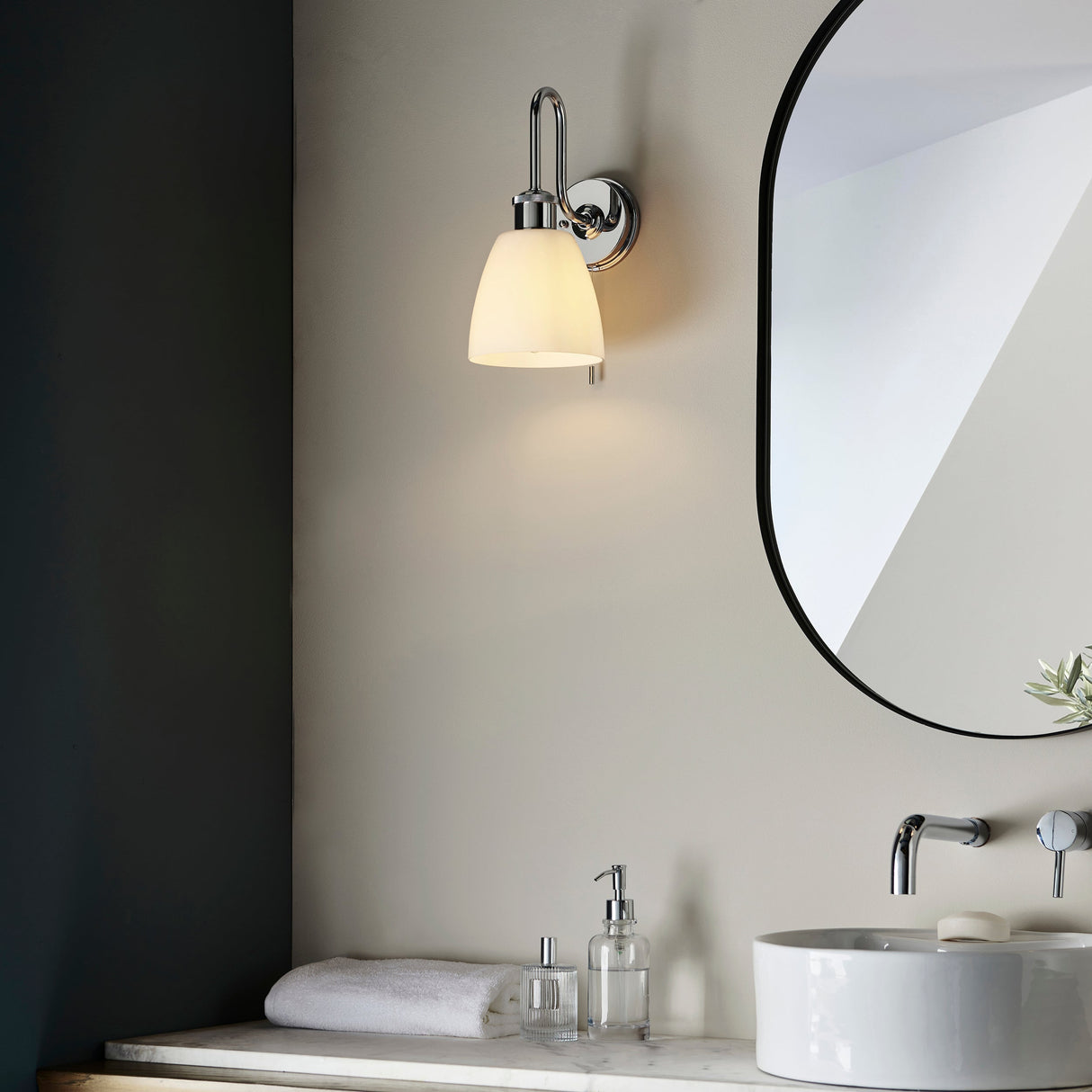 Amos Dittisham Bathroom Wall Light Chrome – from Amos Lighting + Home