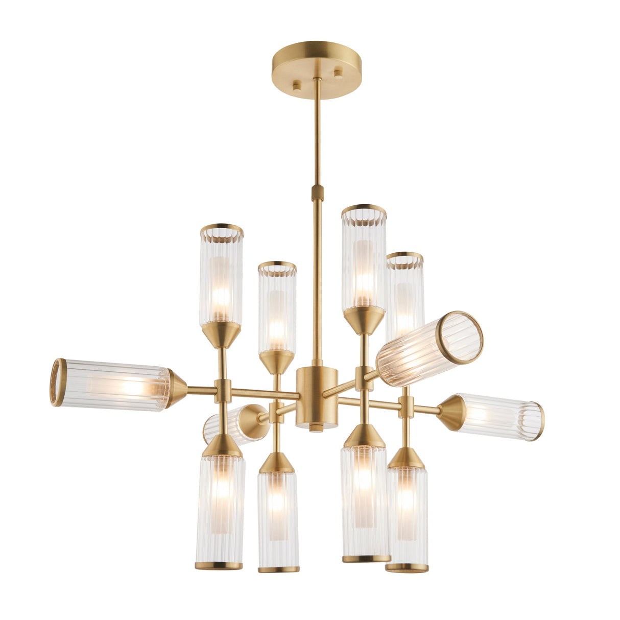 Amos Duchy 12 Light Pendant Satin Brass – from Amos Lighting + Home