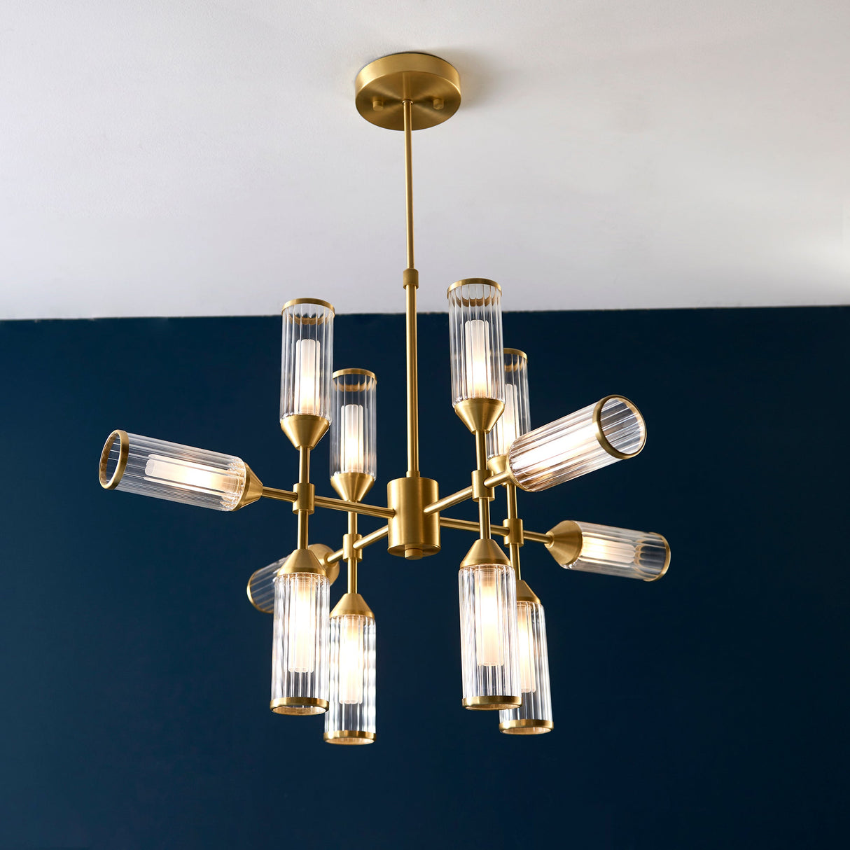 Amos Duchy 12 Light Pendant Satin Brass – from Amos Lighting + Home