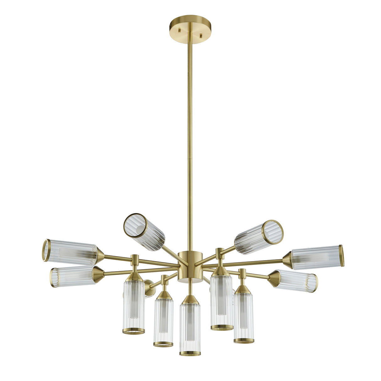Amos Duchy 13 Light Chandelier Satin Brass – from Amos Lighting + Home