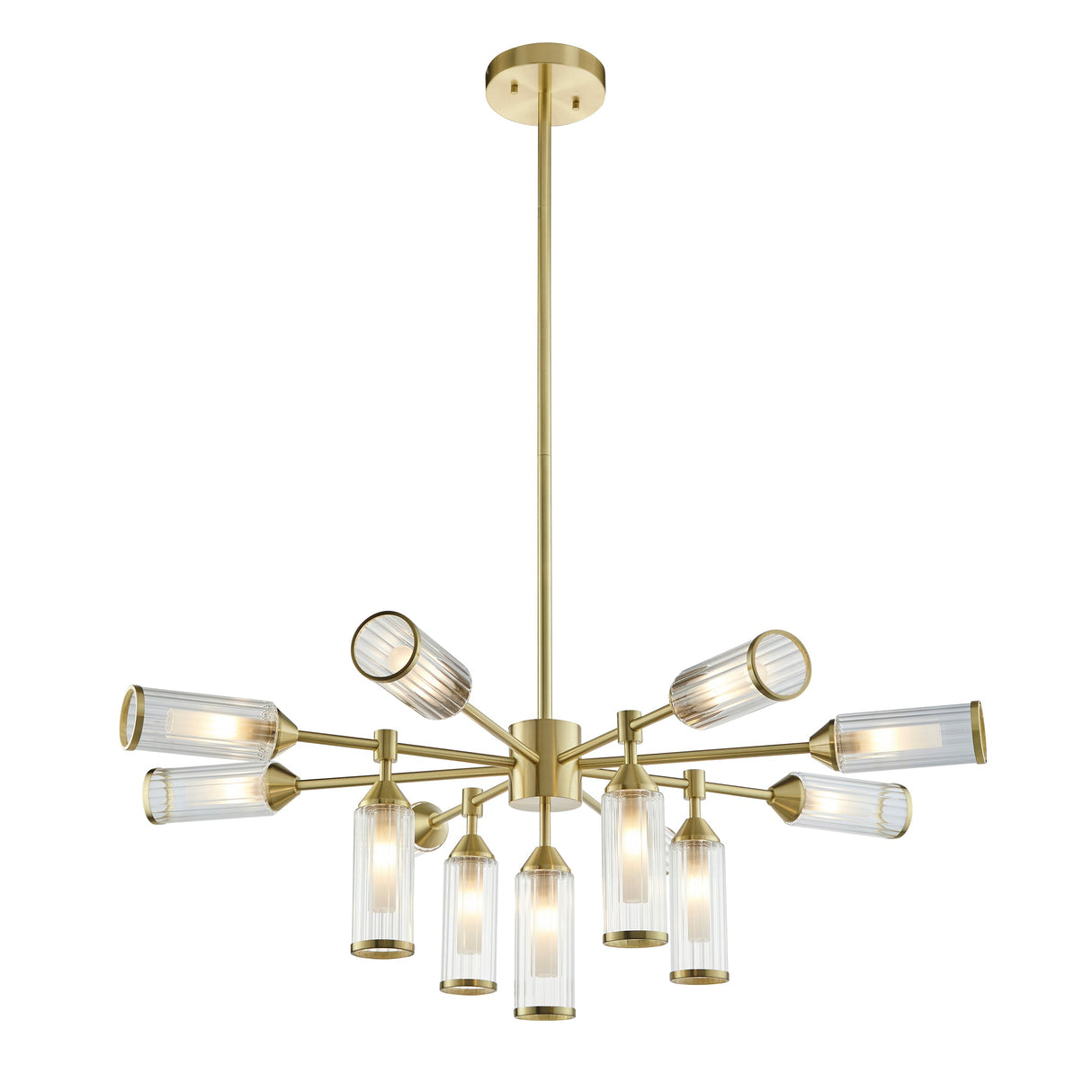Amos Duchy 13 Light Chandelier Satin Brass – from Amos Lighting + Home