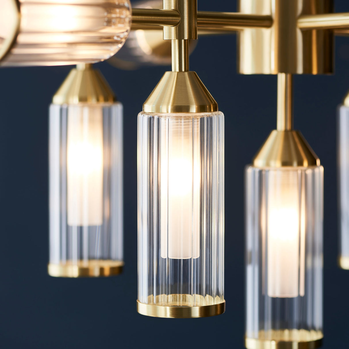 Amos Duchy 13 Light Chandelier Satin Brass – from Amos Lighting + Home