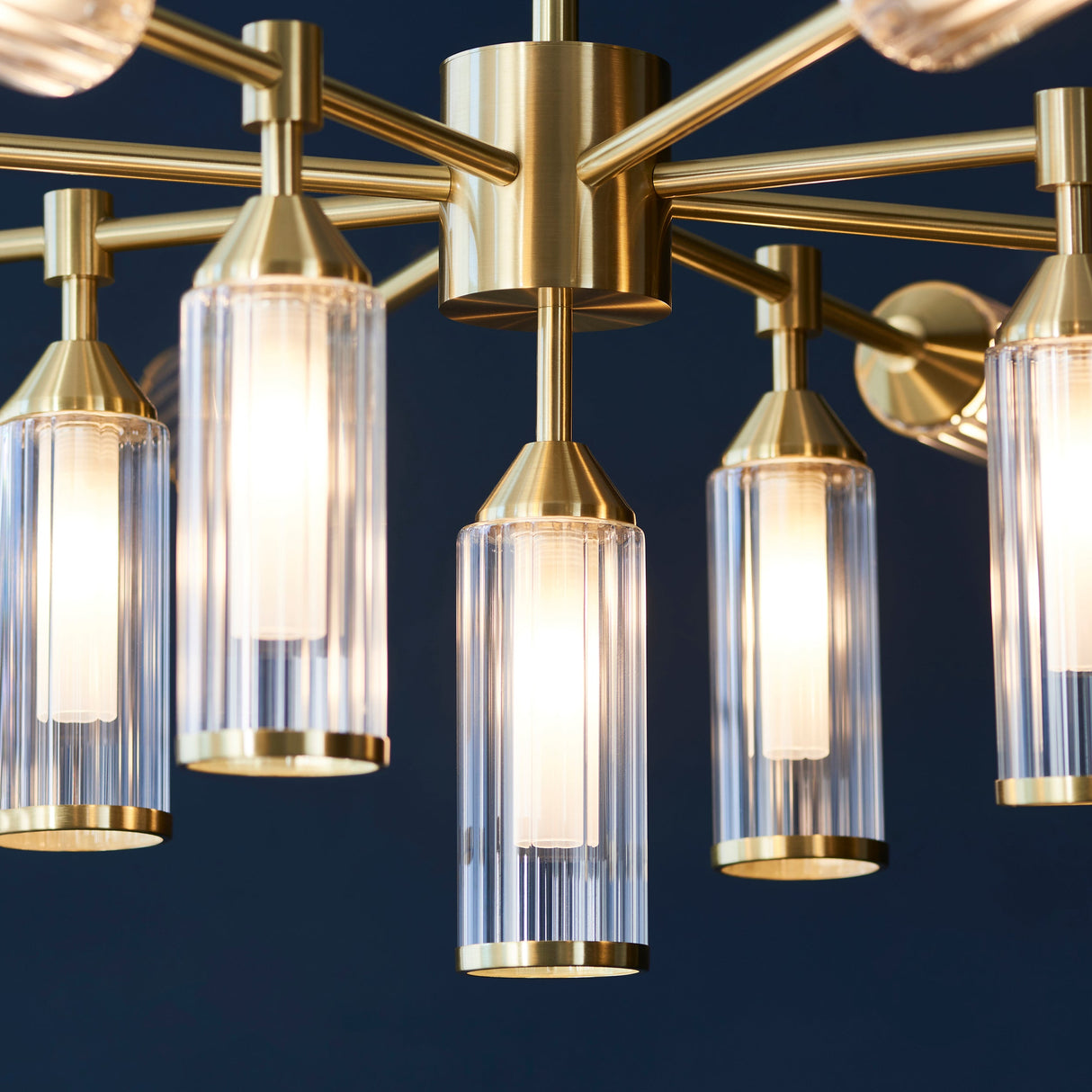 Amos Duchy 13 Light Chandelier Satin Brass – from Amos Lighting + Home