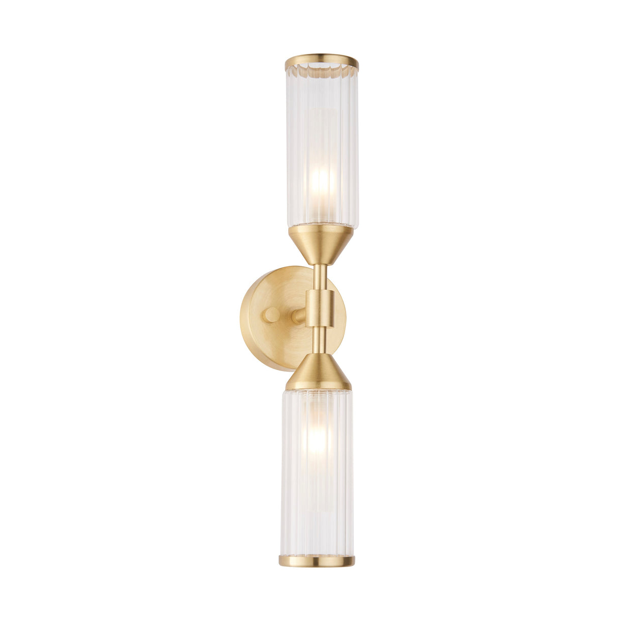 Amos Duchy Double Wall Light Satin Brass – from Amos Lighting + Home