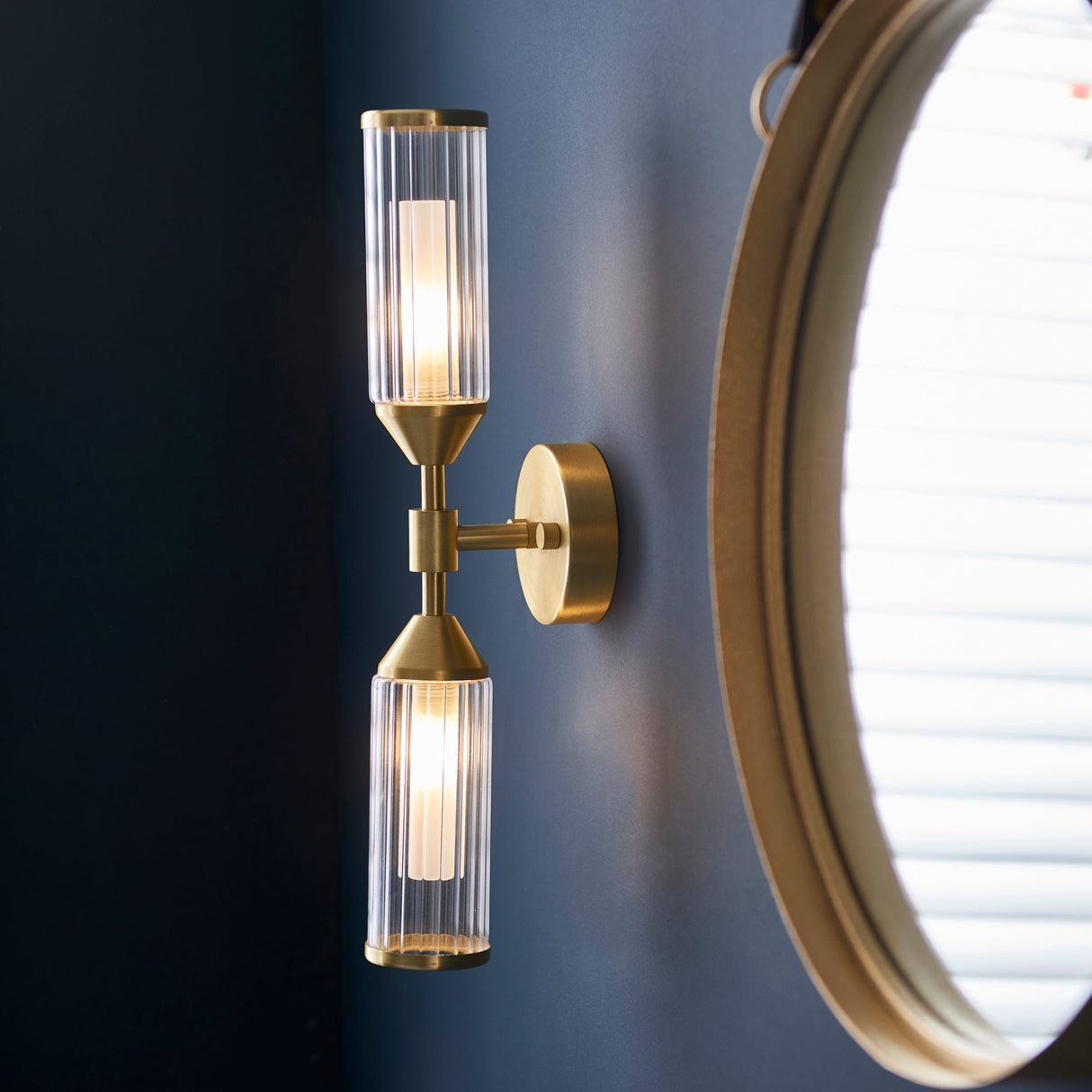 Amos Duchy Double Wall Light Satin Brass – from Amos Lighting + Home