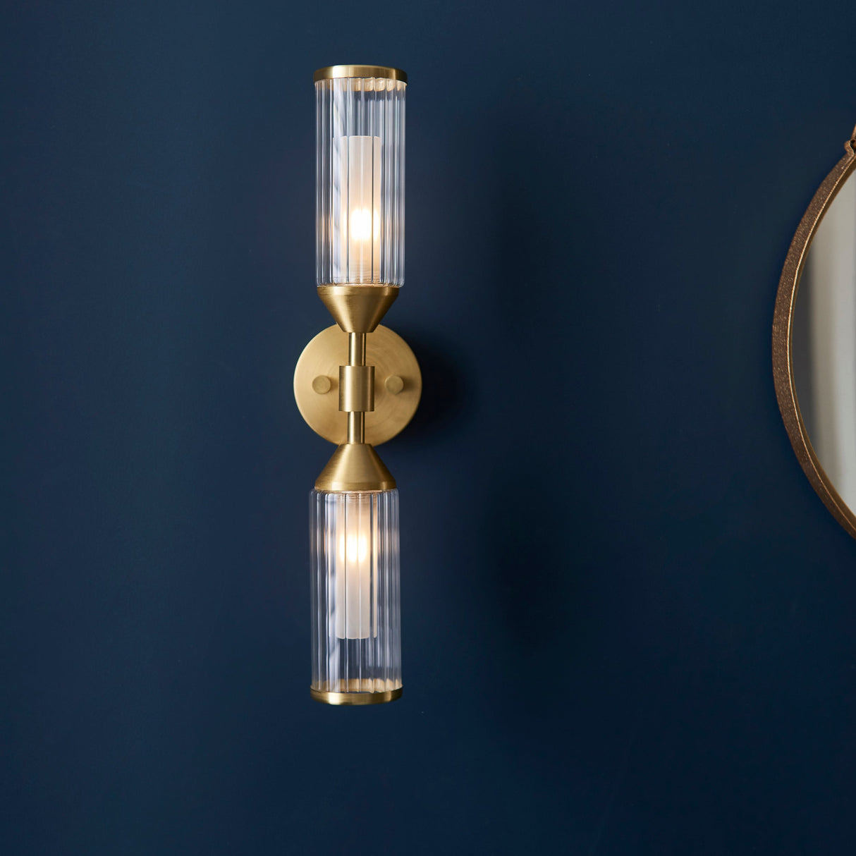 Amos Duchy Double Wall Light Satin Brass – from Amos Lighting + Home