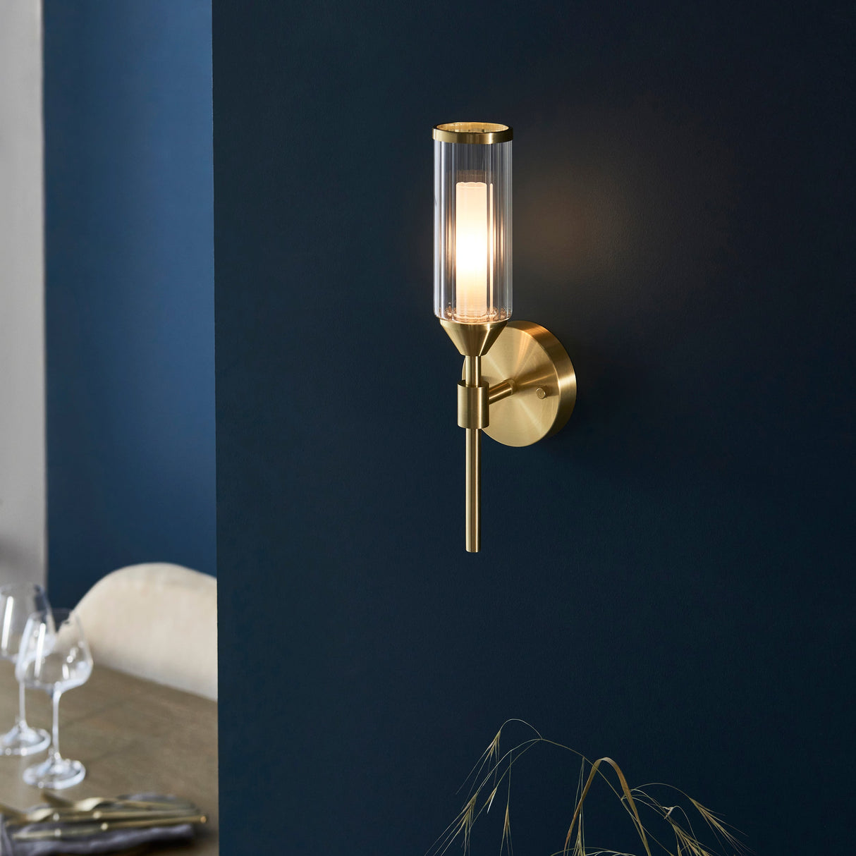 Amos Duchy Wall Light Satin Brass – from Amos Lighting + Home