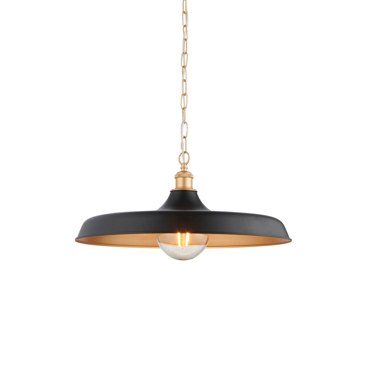 Amos Freyaj Pendant Matt Black & Satin Gold – from Amos Lighting + Home
