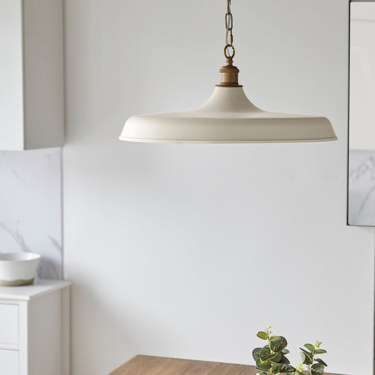 Amos Freyaj Pendant Warm White & Satin Gold – from Amos Lighting + Home