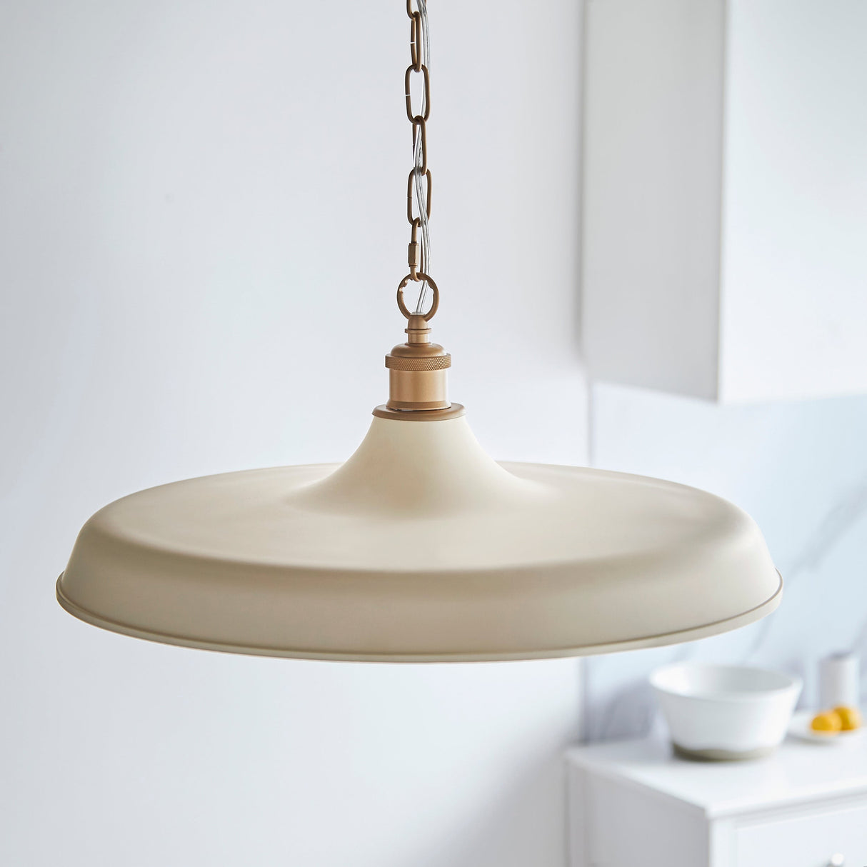 Amos Freyaj Pendant Warm White & Satin Gold – from Amos Lighting + Home