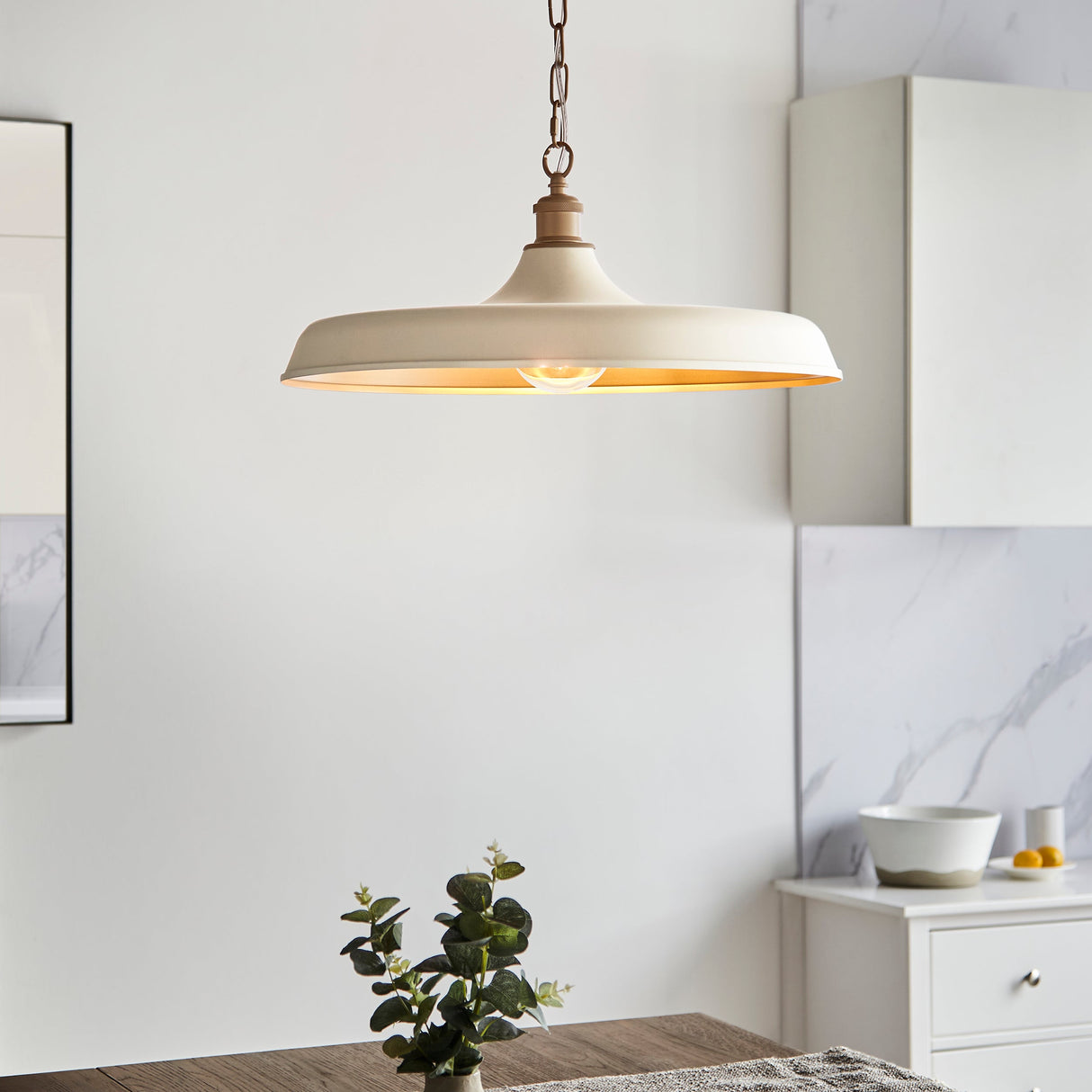 Amos Freyaj Pendant Warm White & Satin Gold – from Amos Lighting + Home