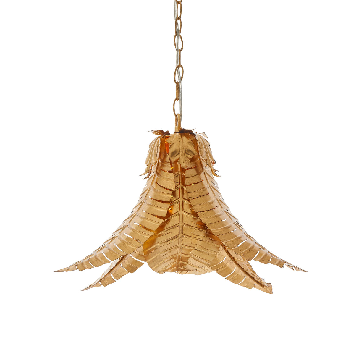 Amos Frond Pendant Distressed Gold – from Amos Lighting + Home