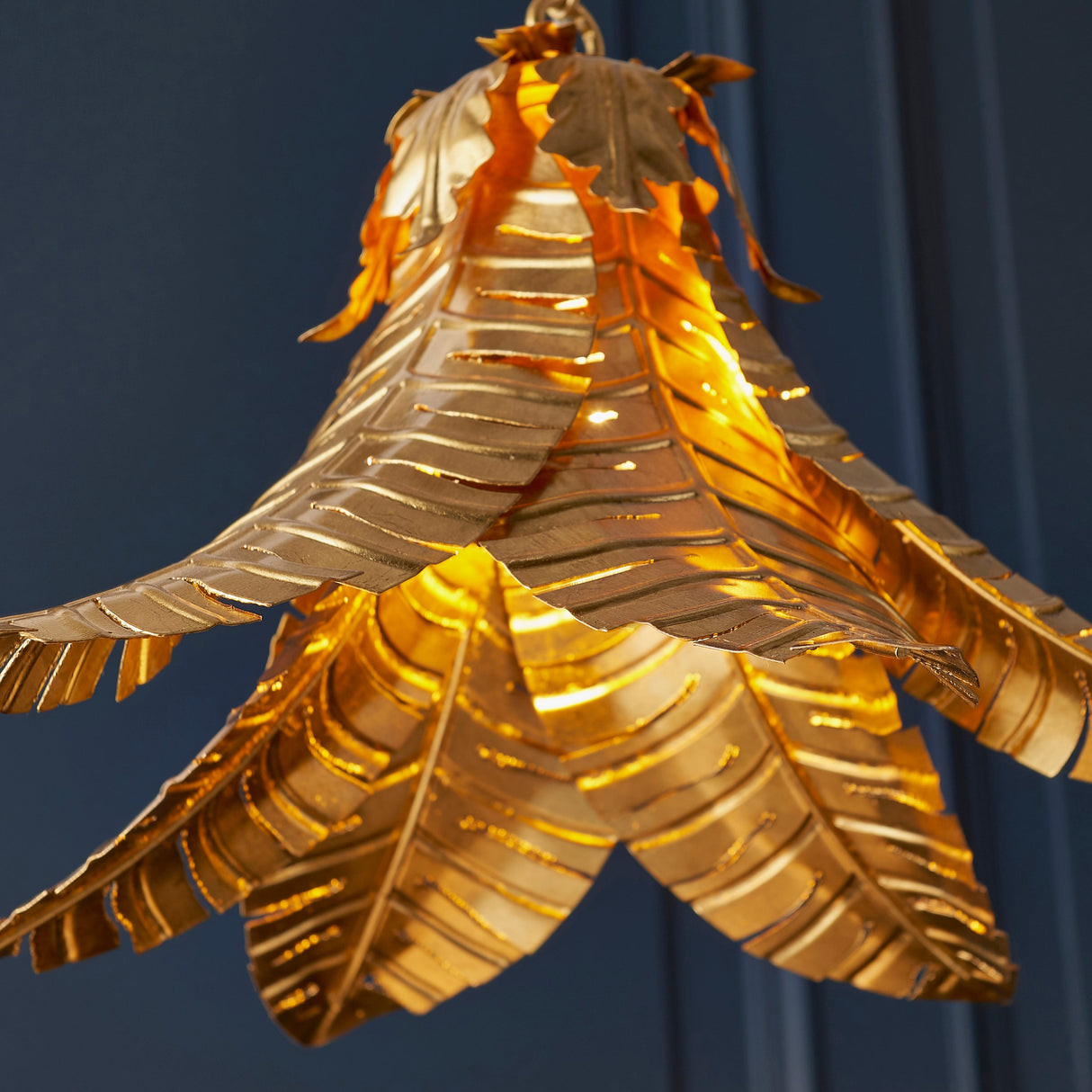 Amos Frond Pendant Distressed Gold – from Amos Lighting + Home