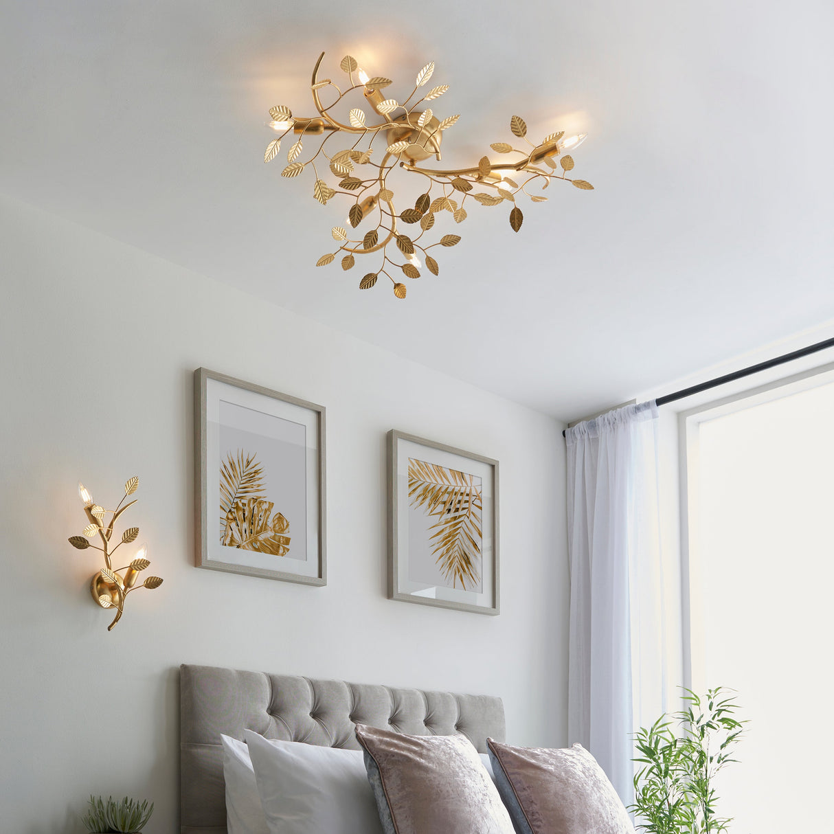 Amos Furcate Ceiling Light Gold Leaf Small – from Amos Lighting + Home