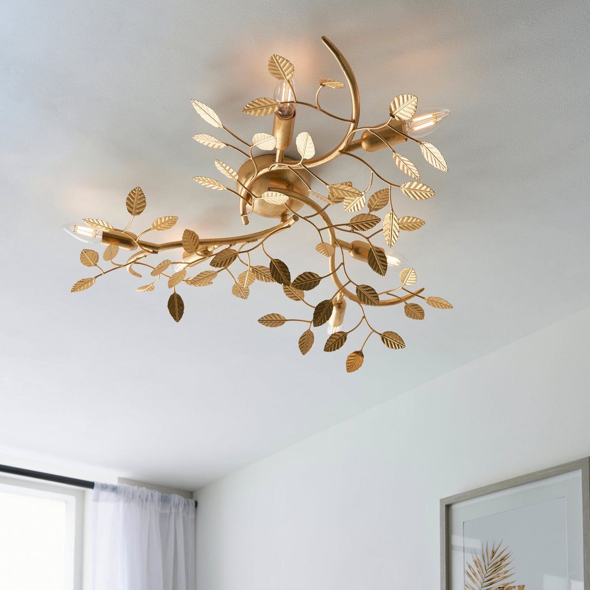 Amos Furcate Ceiling Light Gold Leaf Small – from Amos Lighting + Home