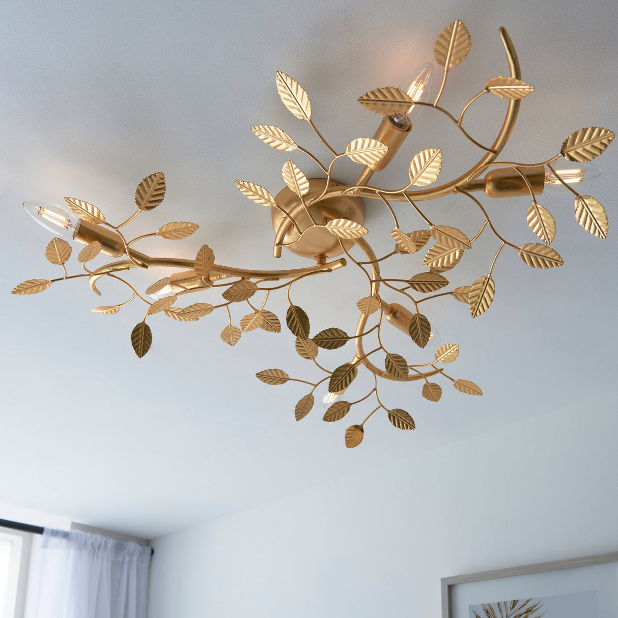 Amos Furcate Ceiling Light Gold Leaf Small – from Amos Lighting + Home