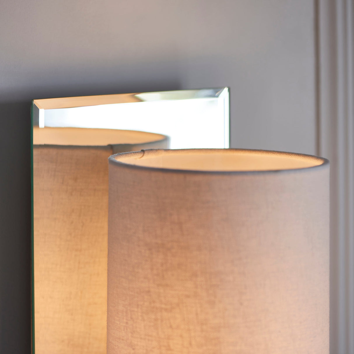 Amos Hades Wall Light Nickel with Shade – from Amos Lighting + Home