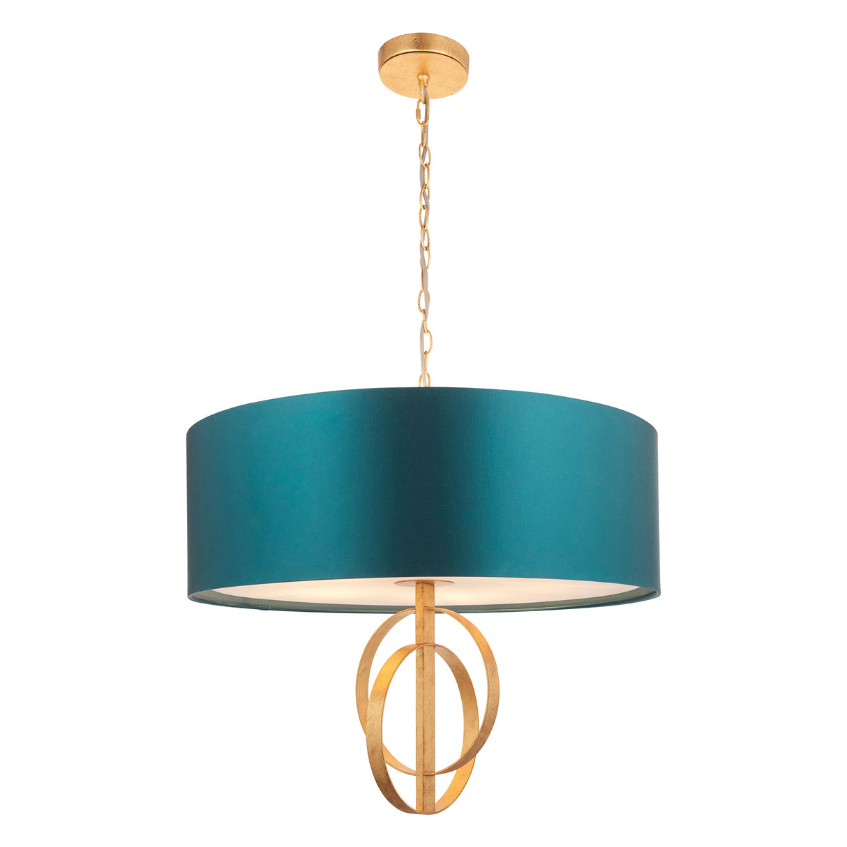 Amos Hatfield Large Pendant Antique Gold & Teal – from Amos Lighting + Home
