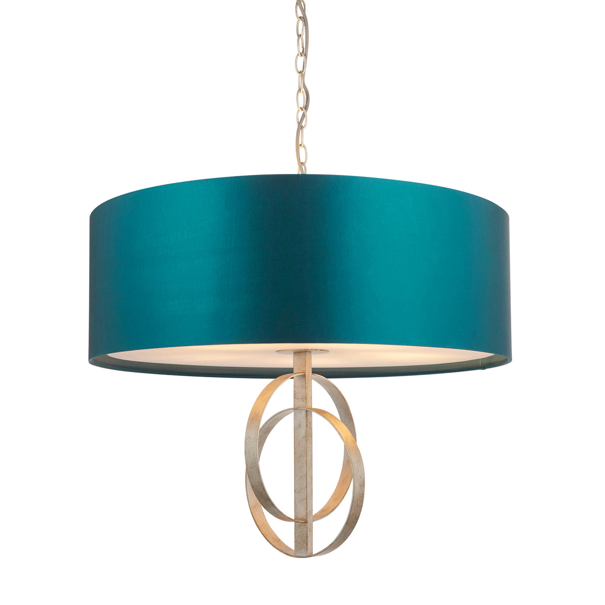 Amos Hatfield Large Pendant Antique Silver & Teal – from Amos Lighting + Home