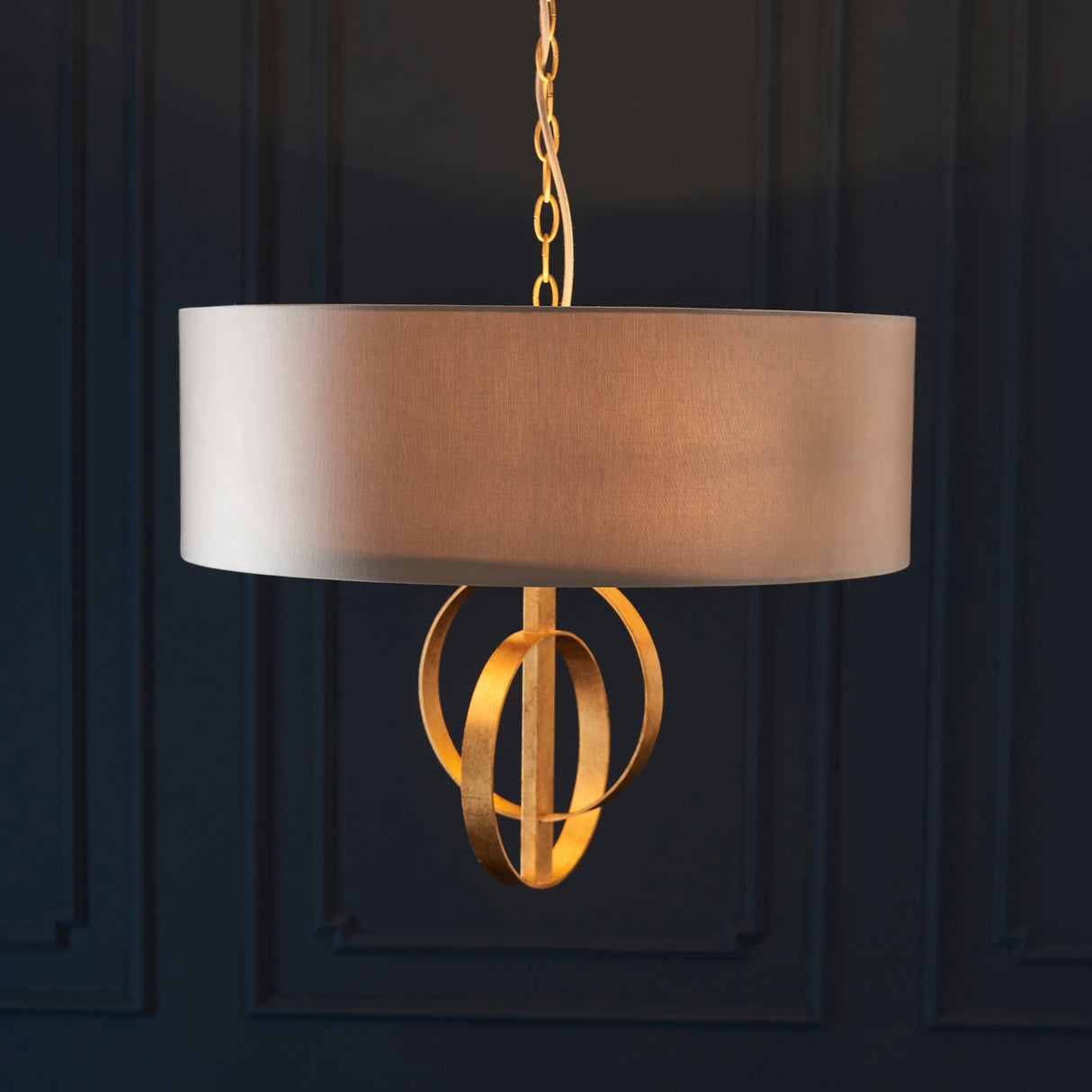 Amos Hatfield Small Pendant Antique Gold & Mink – from Amos Lighting + Home