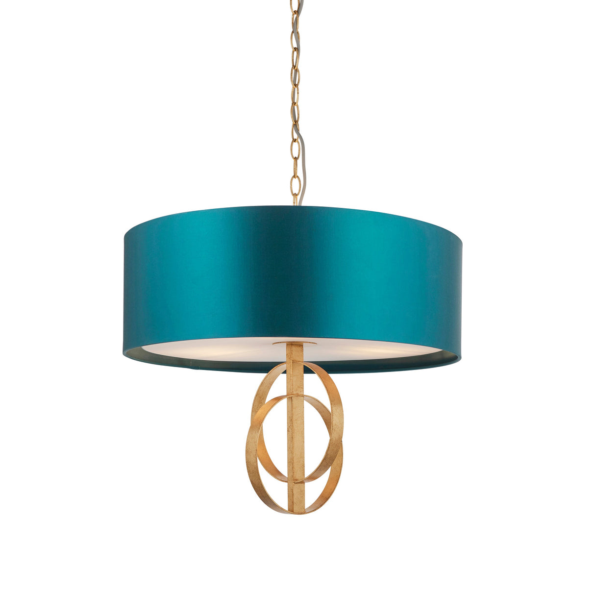 Amos Hatfield Small Pendant Antique Gold & Teal – from Amos Lighting + Home