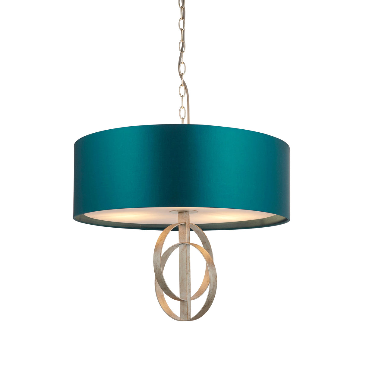 Amos Hatfield Small Pendant Antique Silver & Teal – from Amos Lighting + Home