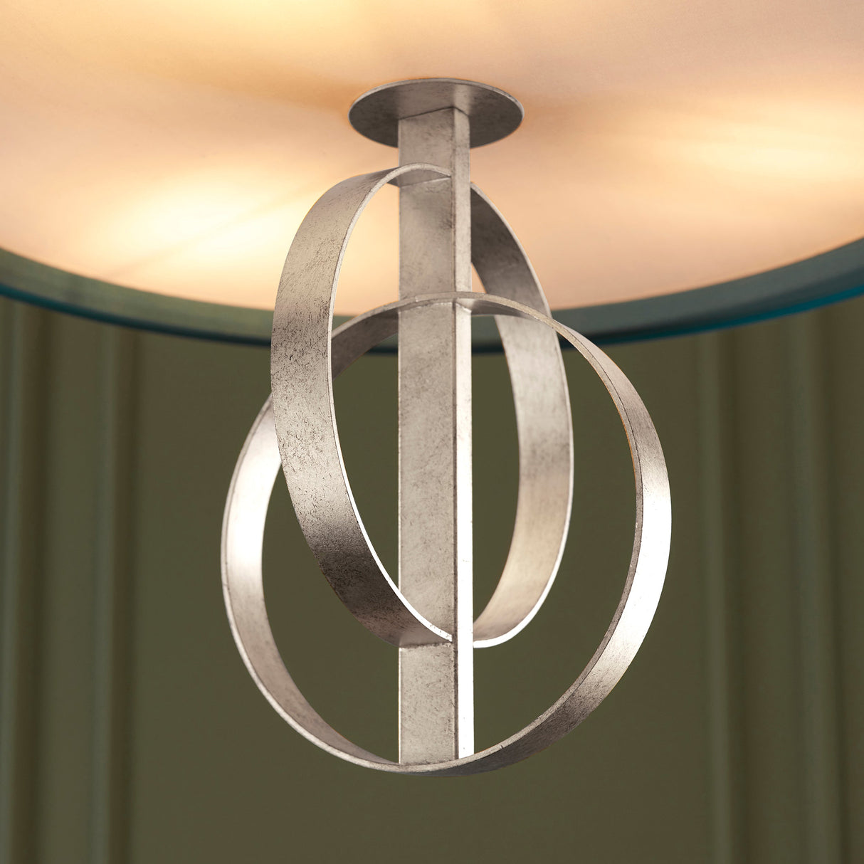 Amos Hatfield Small Pendant Antique Silver & Teal – from Amos Lighting + Home