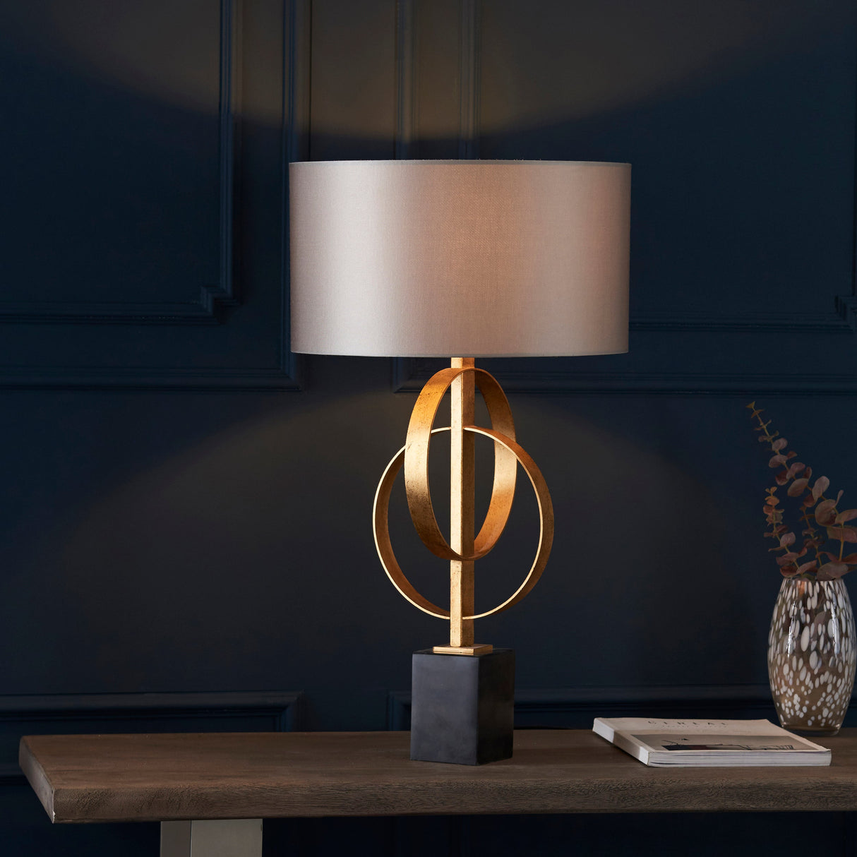 Amos Hatfield Table Lamp Antique Gold & Mink – from Amos Lighting + Home