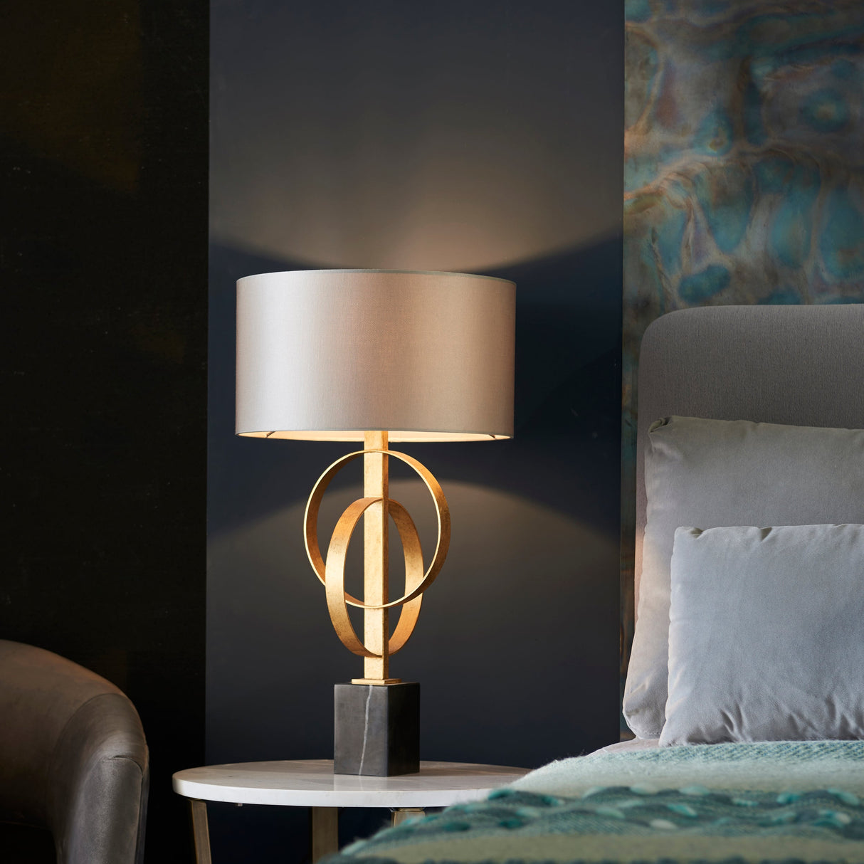 Amos Hatfield Table Lamp Antique Gold & Mink – from Amos Lighting + Home