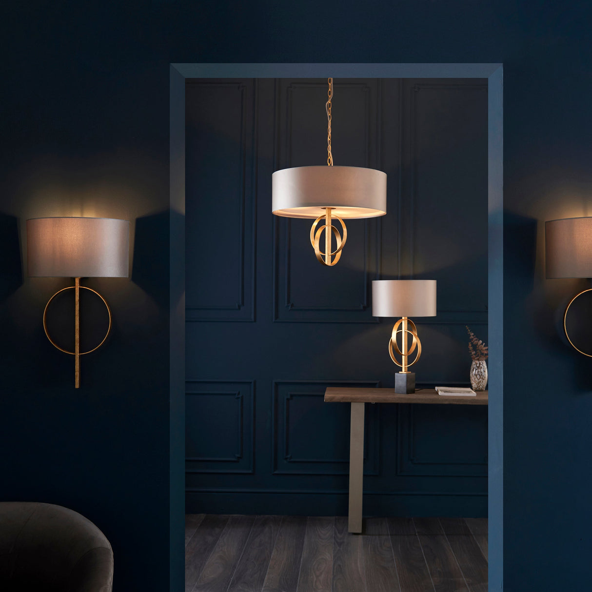 Amos Hatfield Table Lamp Antique Gold & Mink – from Amos Lighting + Home