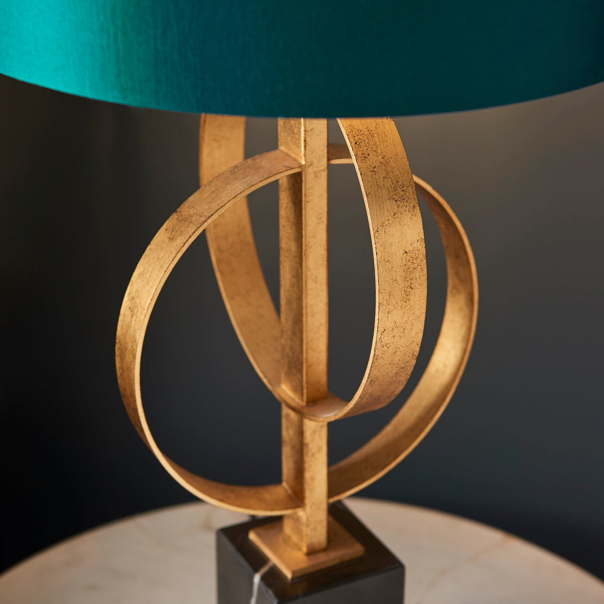 Amos Hatfield Table Lamp Antique Gold & Teal – from Amos Lighting + Home