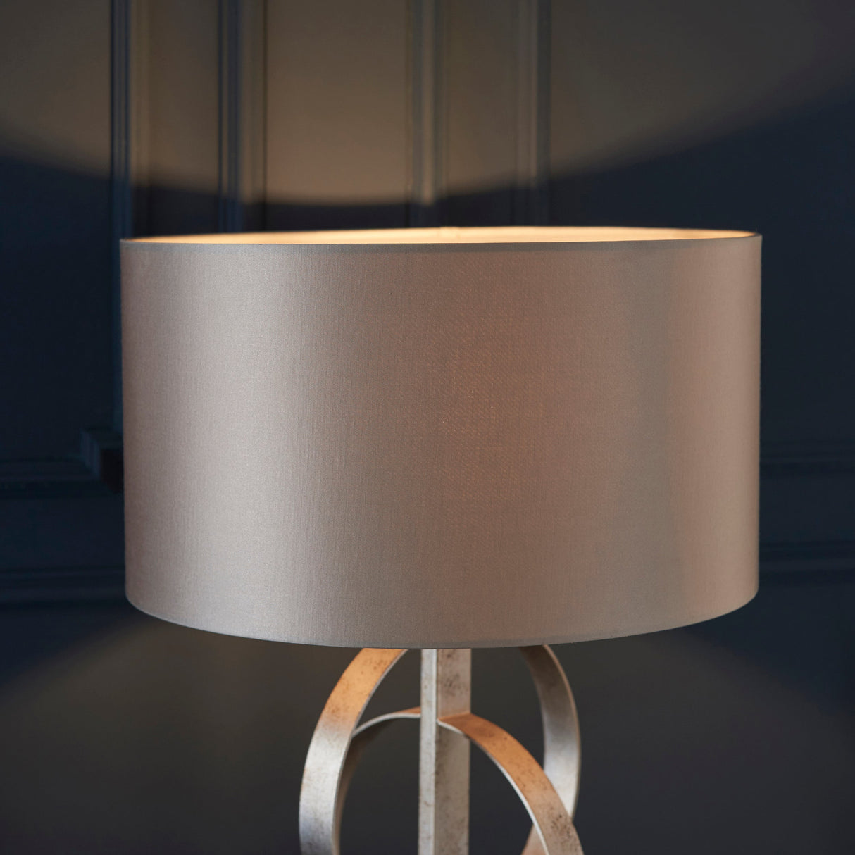 Amos Hatfield Table Lamp Antique Silver & Mink – from Amos Lighting + Home