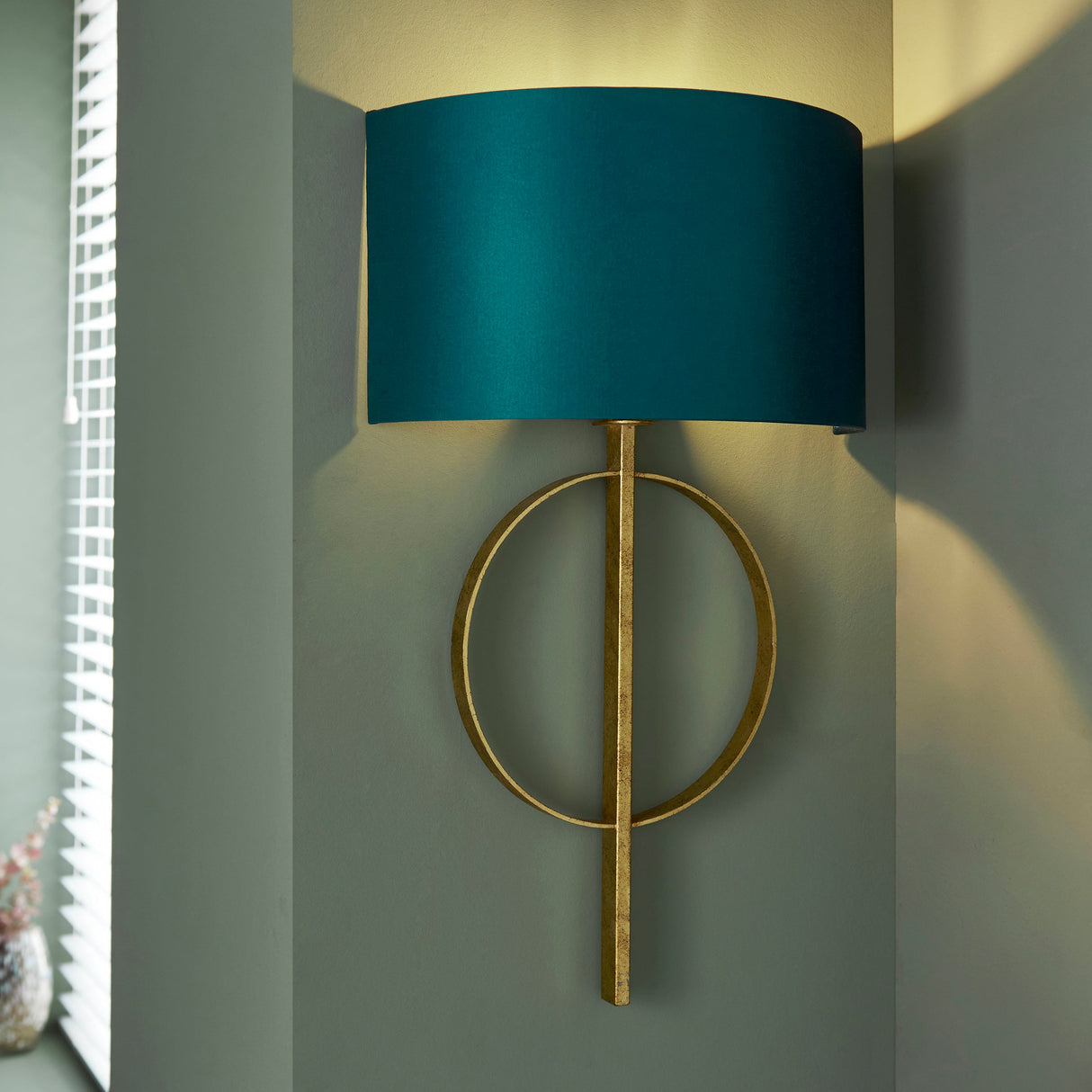 Amos Hatfield Wall Light Antique Gold & Teal – from Amos Lighting + Home