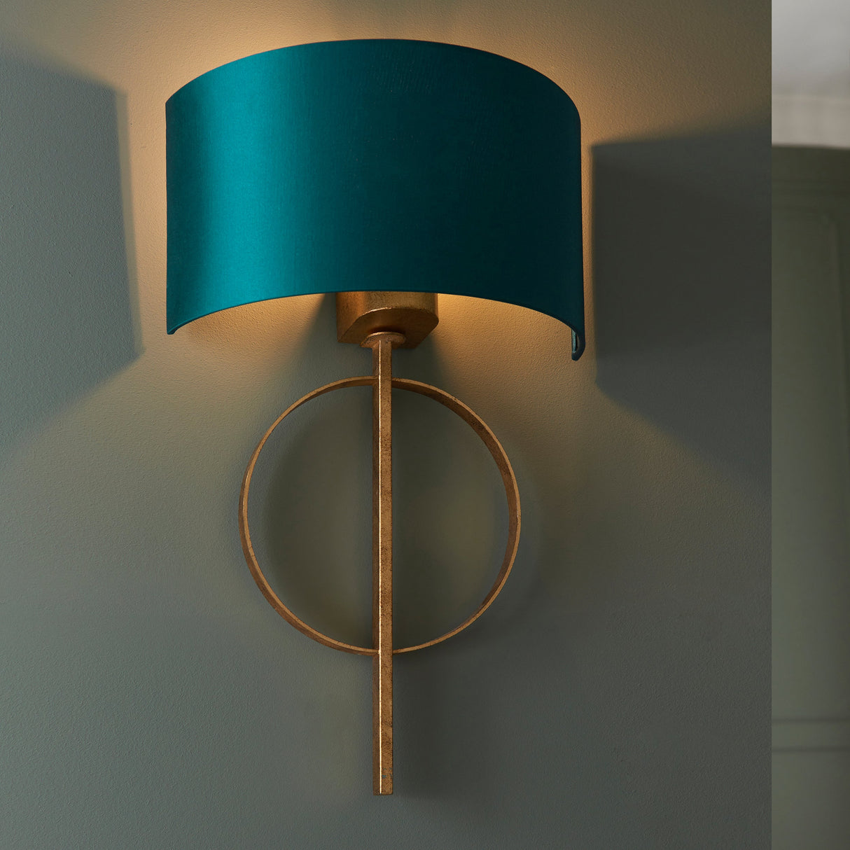 Amos Hatfield Wall Light Antique Gold & Teal – from Amos Lighting + Home