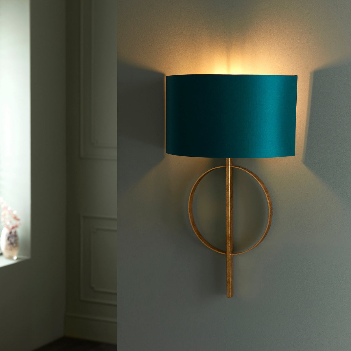 Amos Hatfield Wall Light Antique Gold & Teal – from Amos Lighting + Home